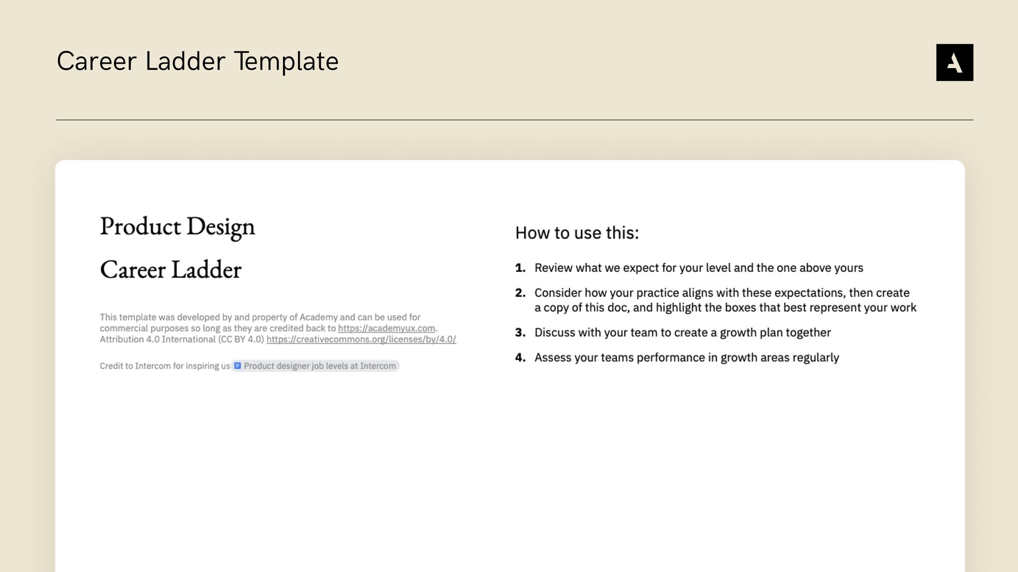 Career Ladder Template