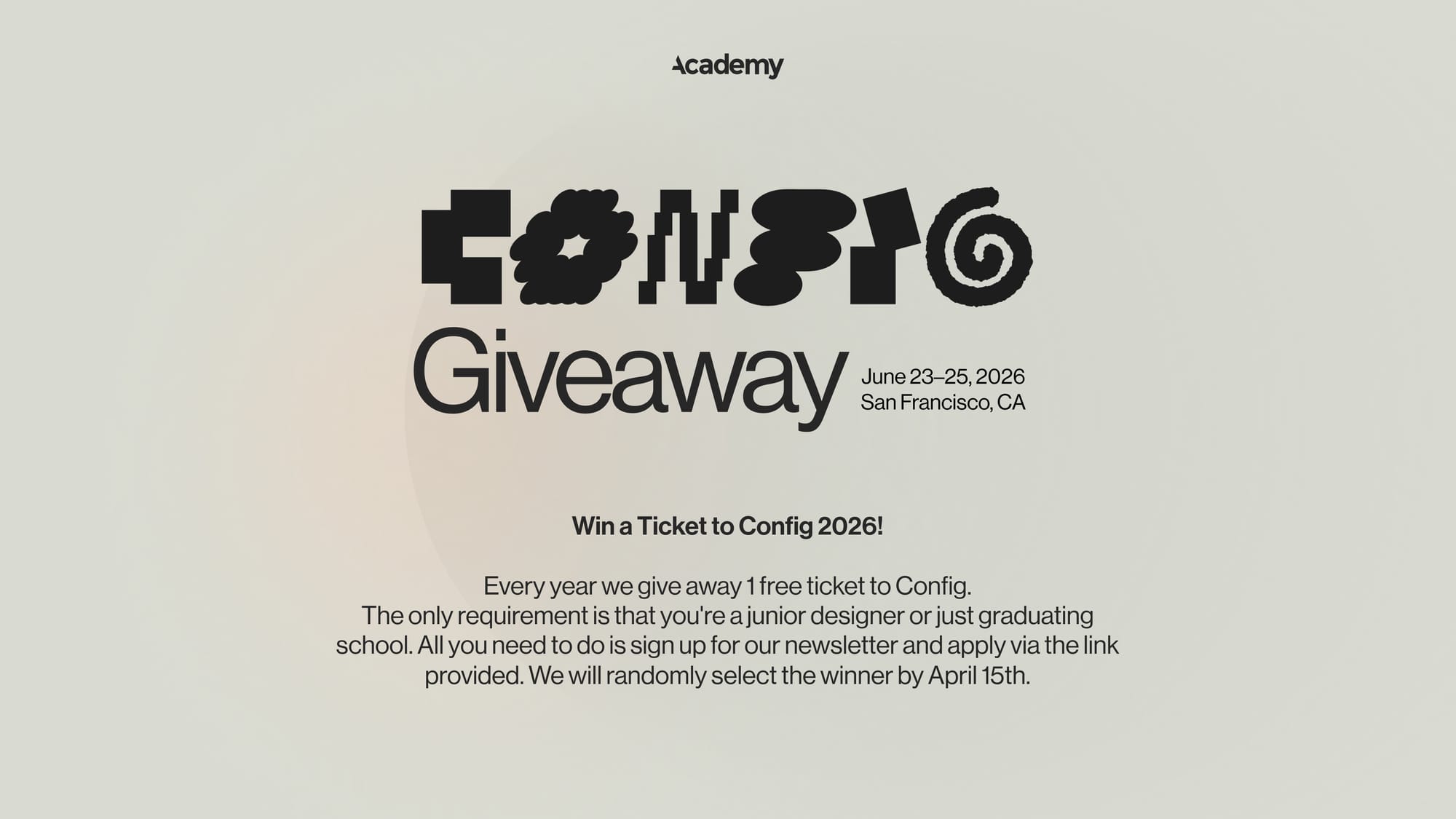 Win a free ticket to Config 2026