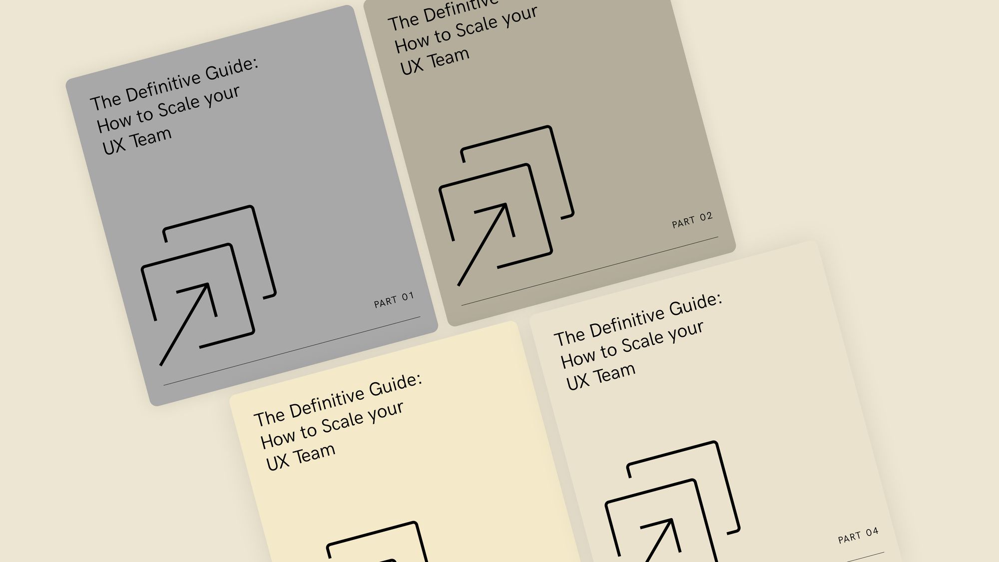 An Image of a collection of guidebook cover's with an icon representing scaling