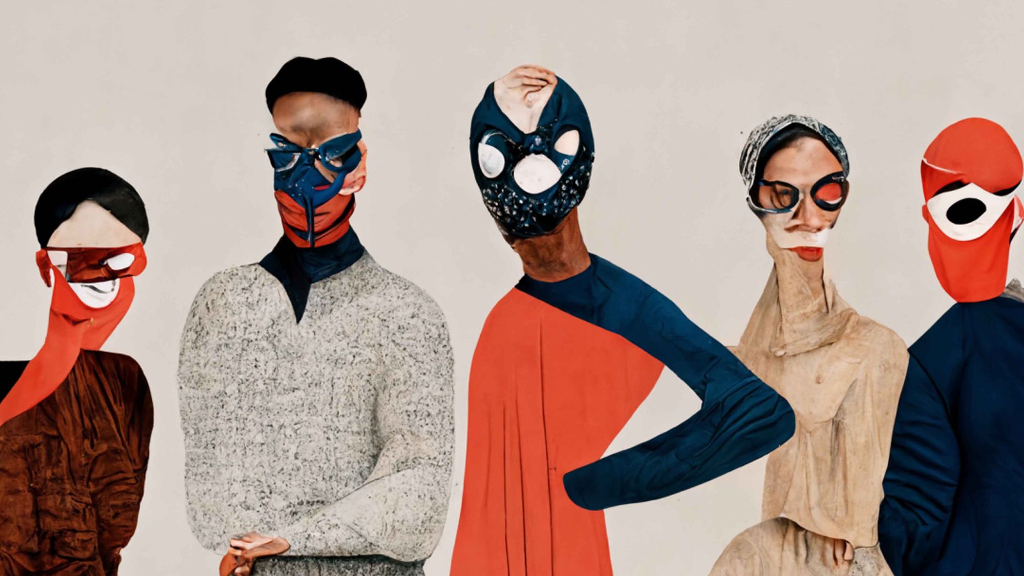 An Image of designers dressed as superheroes